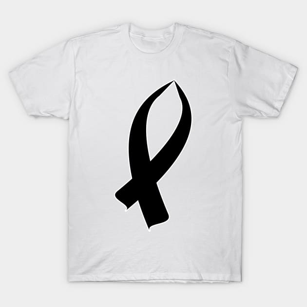 Awareness Ribbon Black T-Shirt by BlakCircleGirl